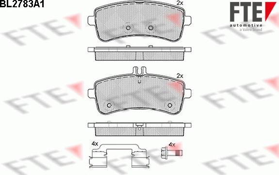 FTE BL2783A1 - Kit de plaquettes de frein, frein à disque cwaw.fr