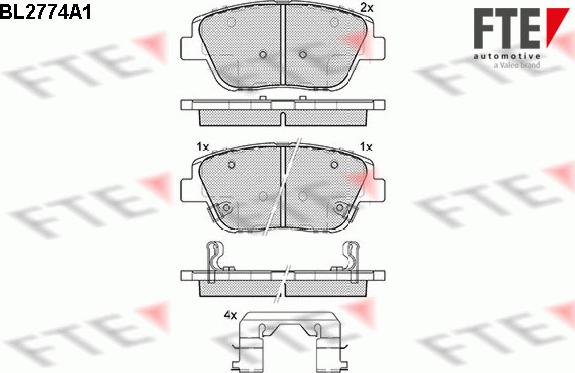 FTE BL2774A1 - Kit de plaquettes de frein, frein à disque cwaw.fr