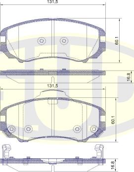 G.U.D. GBP095302 - Kit de plaquettes de frein, frein à disque cwaw.fr