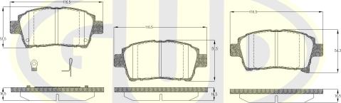 G.U.D. GBP097102 - Kit de plaquettes de frein, frein à disque cwaw.fr