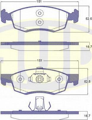 G.U.D. GBP017232 - Kit de plaquettes de frein, frein à disque cwaw.fr