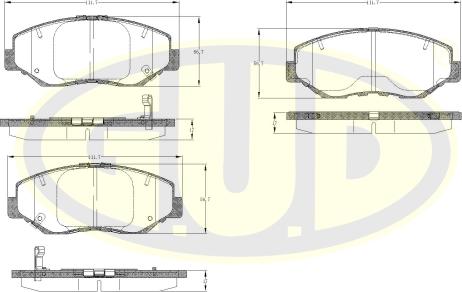 G.U.D. GBP089900 - Kit de plaquettes de frein, frein à disque cwaw.fr