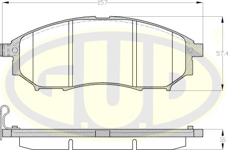 G.U.D. GBP085214 - Kit de plaquettes de frein, frein à disque cwaw.fr