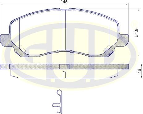 G.U.D. GBP080412 - Kit de plaquettes de frein, frein à disque cwaw.fr