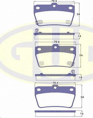 G.U.D. GBP083902 - Kit de plaquettes de frein, frein à disque cwaw.fr