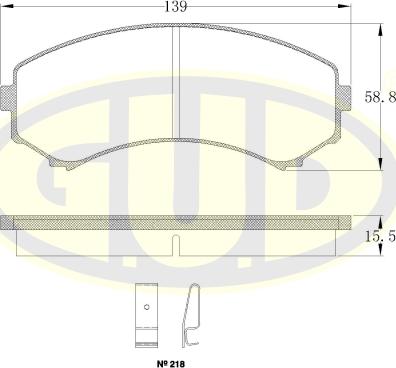 G.U.D. GBP039600 - Kit de plaquettes de frein, frein à disque cwaw.fr