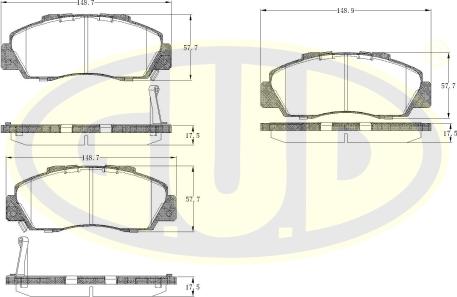 G.U.D. GBP035102 - Kit de plaquettes de frein, frein à disque cwaw.fr