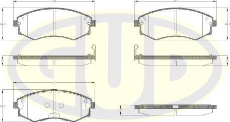 G.U.D. GBP031892 - Kit de plaquettes de frein, frein à disque cwaw.fr