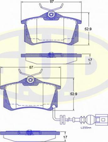 G.U.D. GBP026341 - Kit de plaquettes de frein, frein à disque cwaw.fr