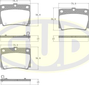 G.U.D. GBP075002 - Kit de plaquettes de frein, frein à disque cwaw.fr