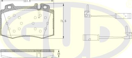 G.U.D. GBP076902 - Kit de plaquettes de frein, frein à disque cwaw.fr