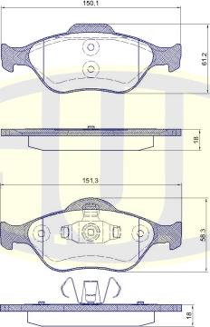 G.U.D. GBP076600 - Kit de plaquettes de frein, frein à disque cwaw.fr