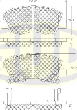 G.U.D. GBP148802 - Kit de plaquettes de frein, frein à disque cwaw.fr