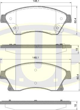 G.U.D. GBP143112 - Kit de plaquettes de frein, frein à disque cwaw.fr