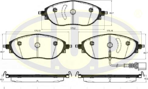 G.U.D. GBP147001 - Kit de plaquettes de frein, frein à disque cwaw.fr