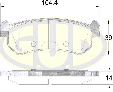 G.U.D. GBP104800 - Kit de plaquettes de frein, frein à disque cwaw.fr