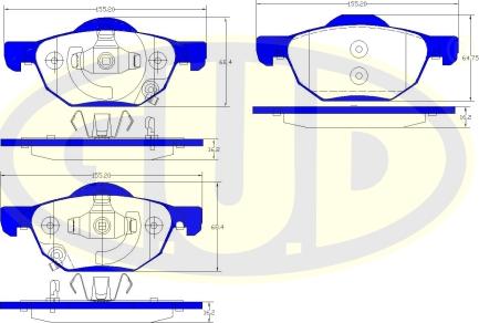 G.U.D. GBP106802 - Kit de plaquettes de frein, frein à disque cwaw.fr