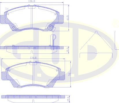 G.U.D. GBP135802 - Kit de plaquettes de frein, frein à disque cwaw.fr