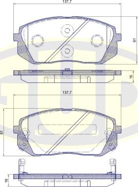 G.U.D. GBP130202 - Kit de plaquettes de frein, frein à disque cwaw.fr