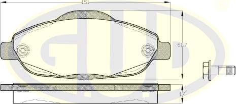 G.U.D. GBP132300 - Kit de plaquettes de frein, frein à disque cwaw.fr