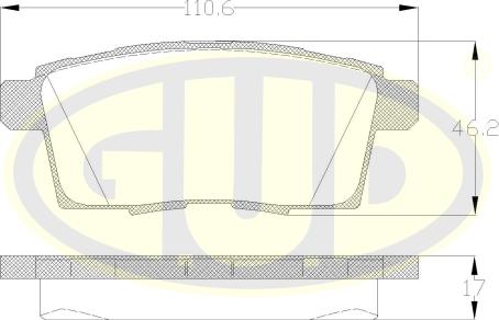 G.U.D. GBP126800 - Kit de plaquettes de frein, frein à disque cwaw.fr