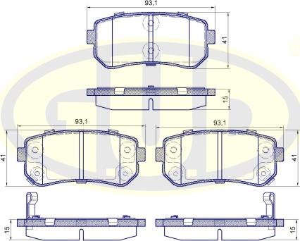 G.U.D. GBP120902 - Kit de plaquettes de frein, frein à disque cwaw.fr