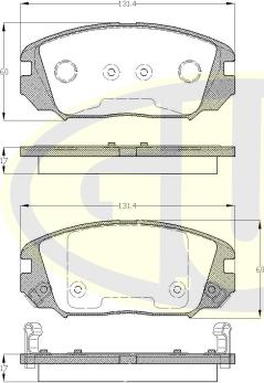 G.U.D. GBP120412 - Kit de plaquettes de frein, frein à disque cwaw.fr