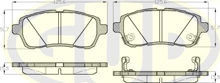 G.U.D. GBP128102 - Kit de plaquettes de frein, frein à disque cwaw.fr