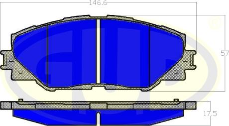 G.U.D. GBP123400 - Kit de plaquettes de frein, frein à disque cwaw.fr