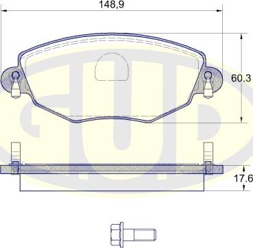 G.U.D. GBP880153 - Kit de plaquettes de frein, frein à disque cwaw.fr