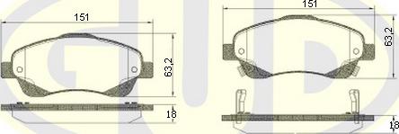 G.U.D. GBP880166 - Kit de plaquettes de frein, frein à disque cwaw.fr