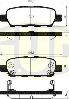 G.U.D. GBP880108 - Kit de plaquettes de frein, frein à disque cwaw.fr