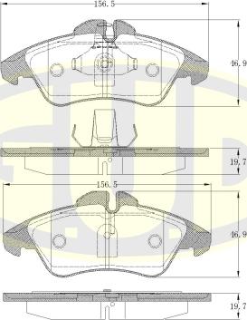 G.U.D. GBP880119 - Kit de plaquettes de frein, frein à disque cwaw.fr