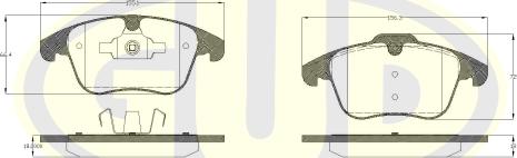 G.U.D. GBP880112 - Kit de plaquettes de frein, frein à disque cwaw.fr