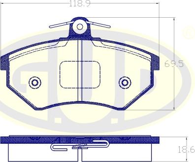 G.U.D. GBP880117 - Kit de plaquettes de frein, frein à disque cwaw.fr