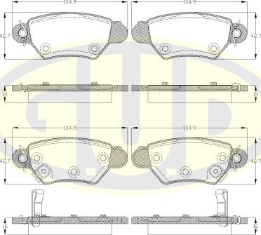 G.U.D. GBP880134 - Kit de plaquettes de frein, frein à disque cwaw.fr