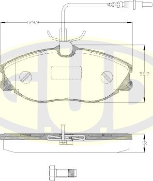 G.U.D. GBP880135 - Kit de plaquettes de frein, frein à disque cwaw.fr