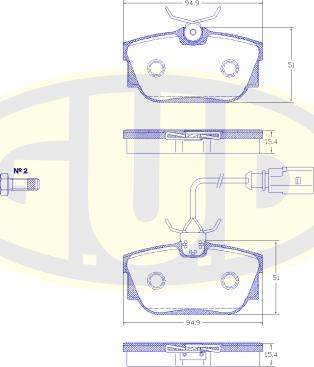 G.U.D. GBP880130 - Kit de plaquettes de frein, frein à disque cwaw.fr