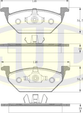 G.U.D. GBP880124 - Kit de plaquettes de frein, frein à disque cwaw.fr