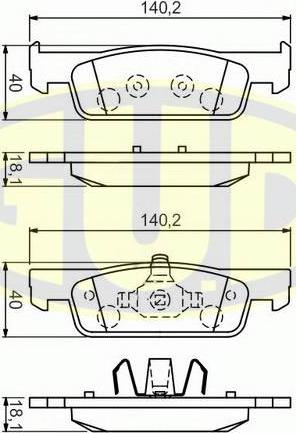 G.U.D. GBP880126 - Kit de plaquettes de frein, frein à disque cwaw.fr