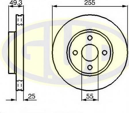 G.U.D. GDB125155 - Disque de frein cwaw.fr