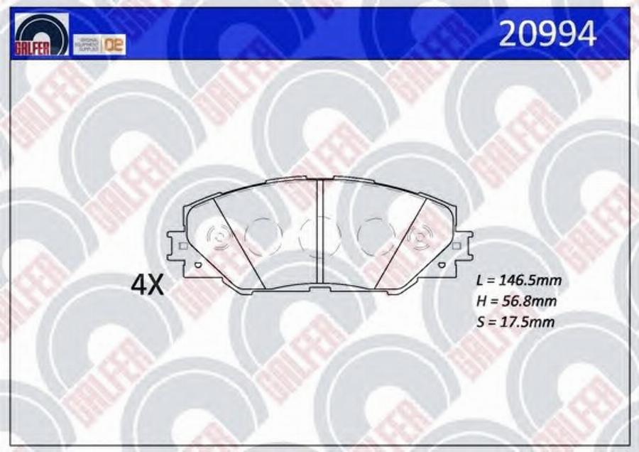 Galfer 20994 - Kit de plaquettes de frein, frein à disque cwaw.fr