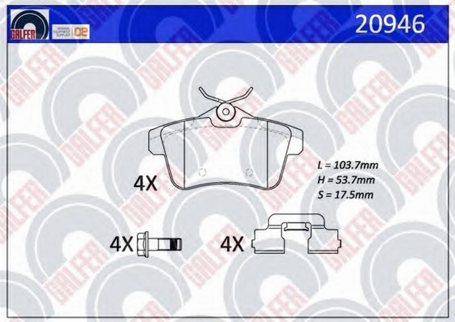 Galfer 20946 - Kit de plaquettes de frein, frein à disque cwaw.fr