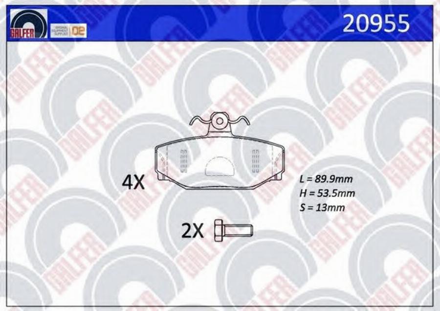 Galfer 20955 - Kit de plaquettes de frein, frein à disque cwaw.fr