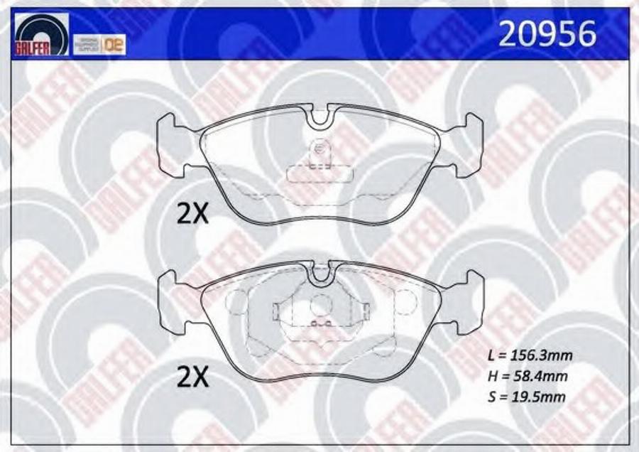 Galfer 20956 - Kit de plaquettes de frein, frein à disque cwaw.fr