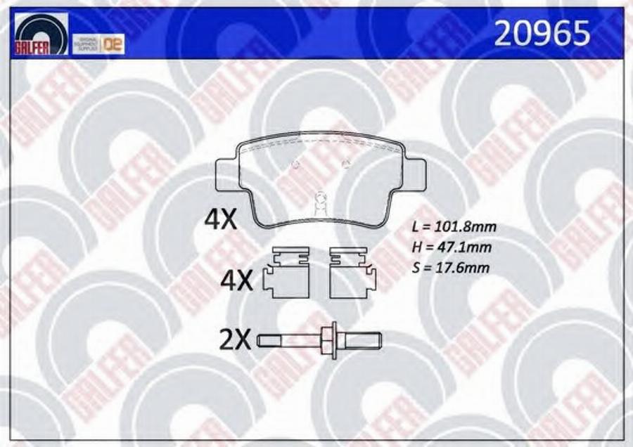 Galfer 20965 - Kit de plaquettes de frein, frein à disque cwaw.fr