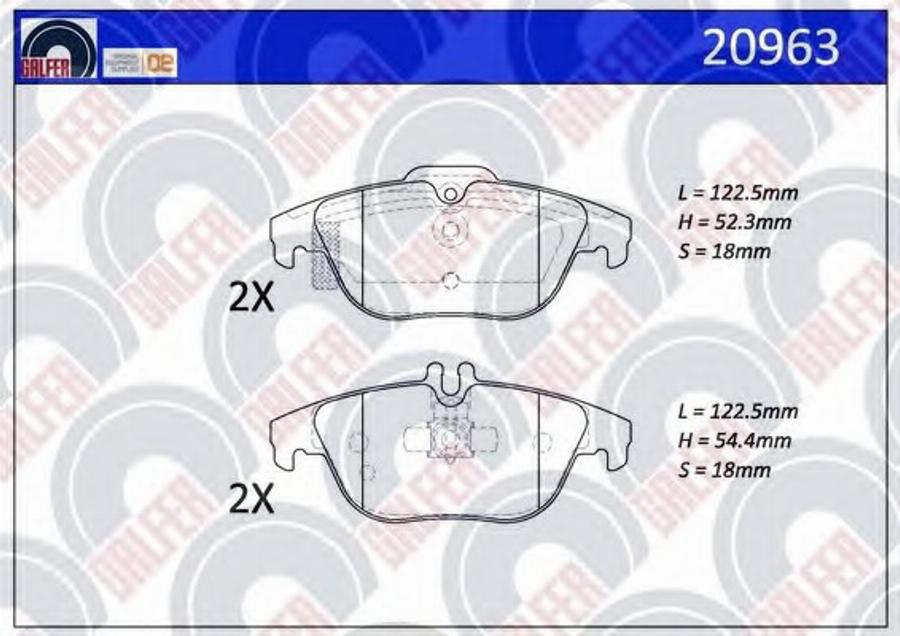 Galfer 20963 - Kit de plaquettes de frein, frein à disque cwaw.fr