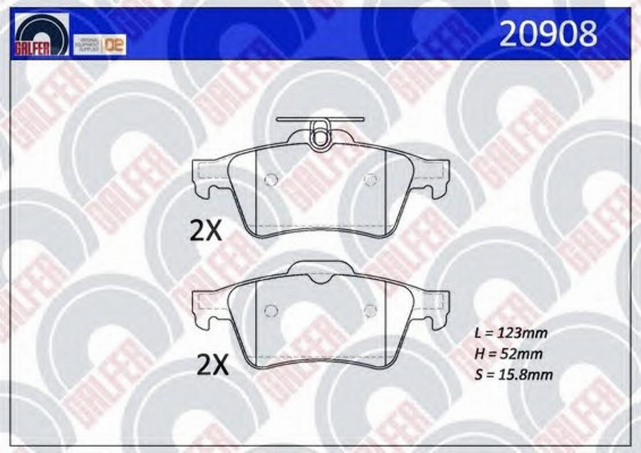 Galfer 20908 - Kit de plaquettes de frein, frein à disque cwaw.fr