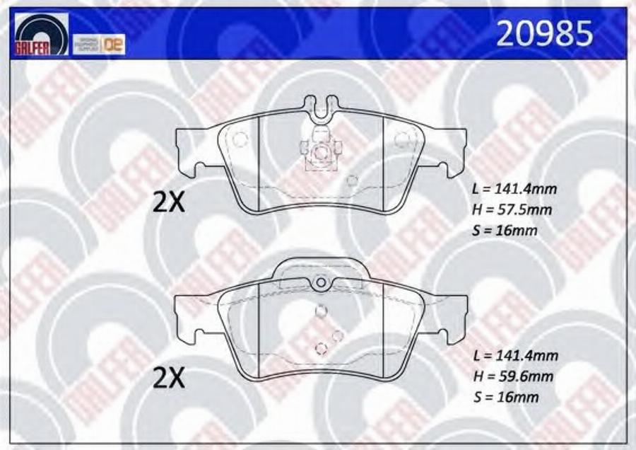 Galfer 20985 - Kit de plaquettes de frein, frein à disque cwaw.fr