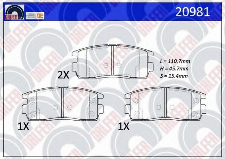 Galfer 20981 - Kit de plaquettes de frein, frein à disque cwaw.fr